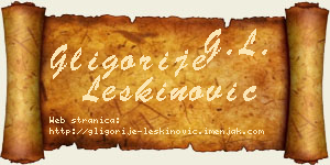 Gligorije Leškinović vizit kartica